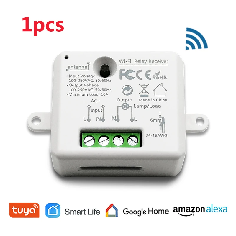 1pcs 2/3/4 шт. Wi-Fi дистанционный переключатель освещения модуль Tuya/приложение Smart life дистанционное управление совместимый для Google Home Amazon Alexa Echo IFTTT - Комплект: 1pcs
