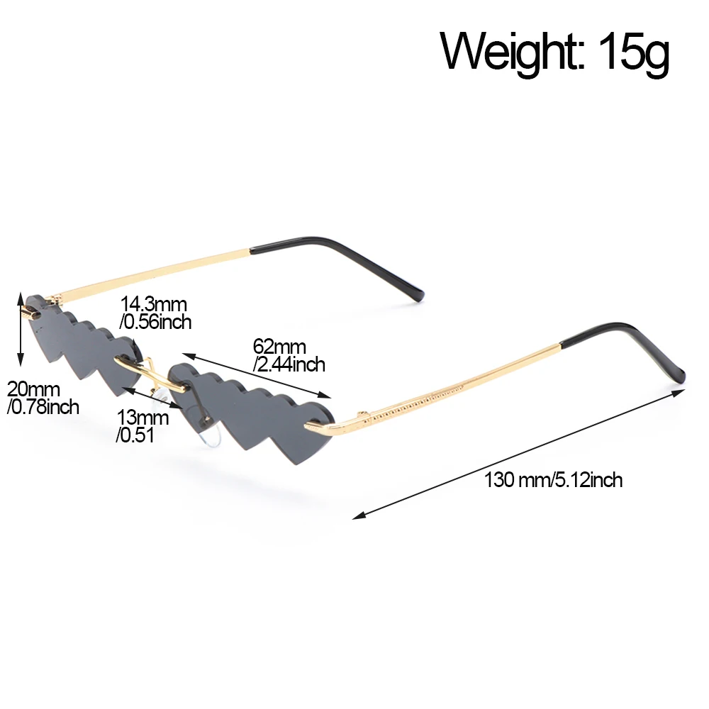 

2021 Small Rimless Punk Sunglasses Heart Frame Sunglasses Women Unique Summer Eyewear Outdoor Accessories