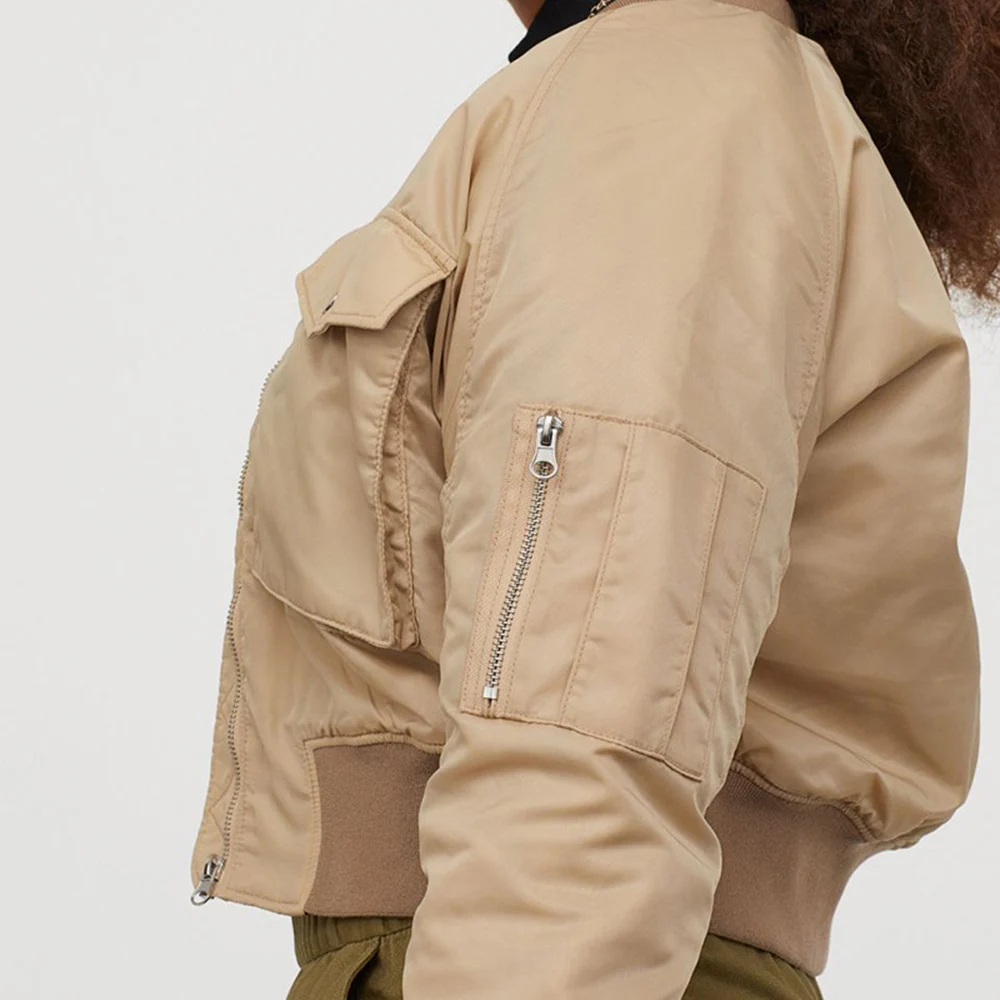 Autumn Women Short Baseball Jackets Casual Solid Zipper Loose Bomber Coat Female Outwear Tops Chaqueta Mujer