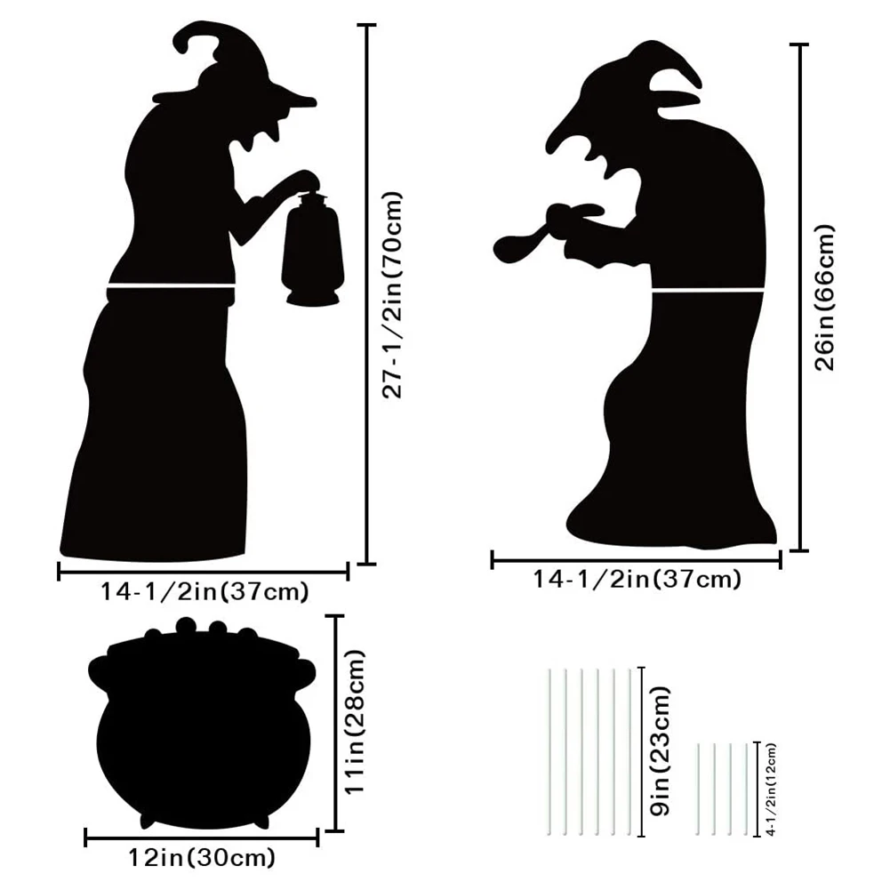 

Waterproof Scary Interesting Halloween Party Witch Black Pot Wall Decors