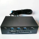 Многофункциональная Передняя панель USB 3,0 Hub, 5,25 дюйма, кардридер для медиа-приборной панели, панель расширения для компьютера, чехол, передний отсек