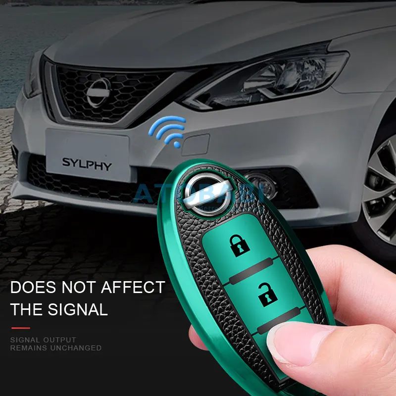 ТПУ чехол для автомобильного ключа Nissan Sentra Murano 350Z 370Z Pathfinder брелок с кожаным