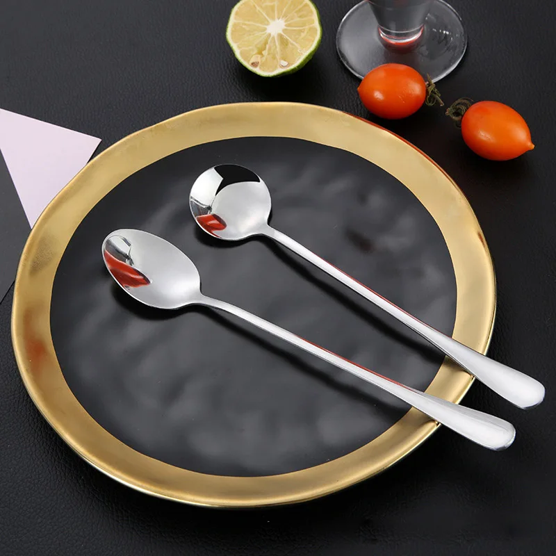 1Pcs Dining Appliance Coffee Spoon Kitchen Gadgets Long Handle Mug Cup Accessories Dessert Spoon Stainless Steel Stirrers