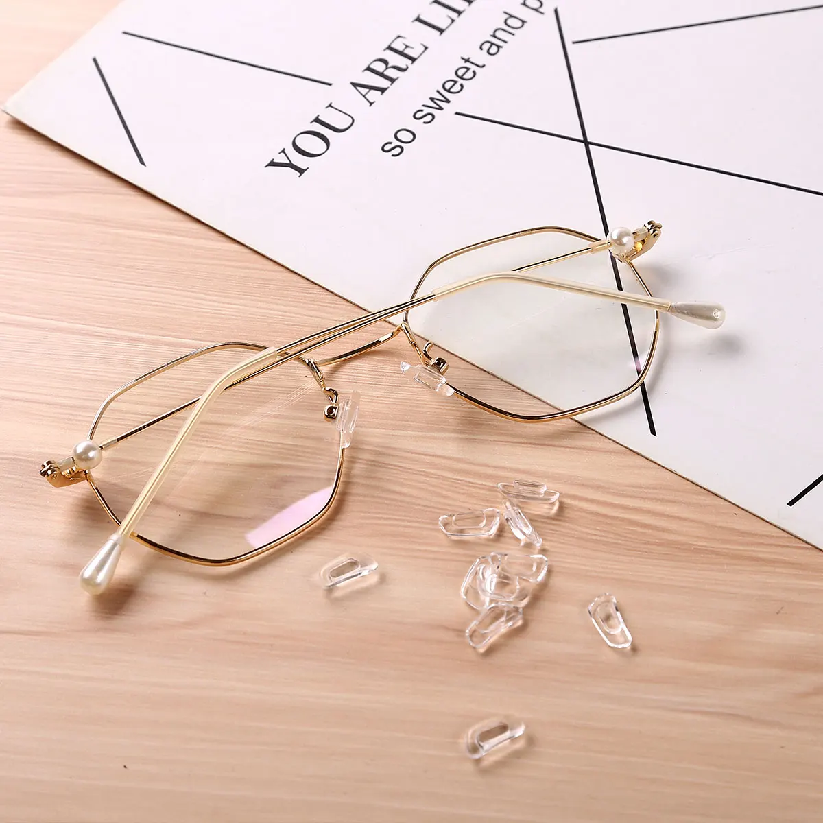 6 пар силиконовые вставки для очков противоскользящие гипоаллергенные носоупоры