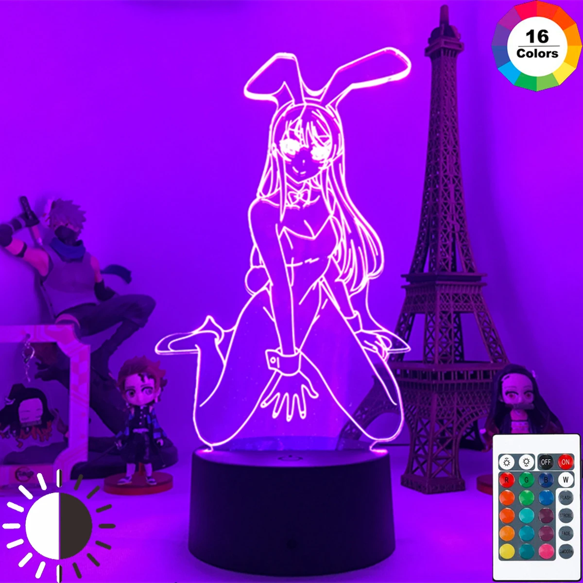 

Anime Waifu Mai Sakurajima Led Night Light for Bedroom Decor Mai Light Gift for Friend Sakurajima Bunny Girl USB Lamp Anime Gift