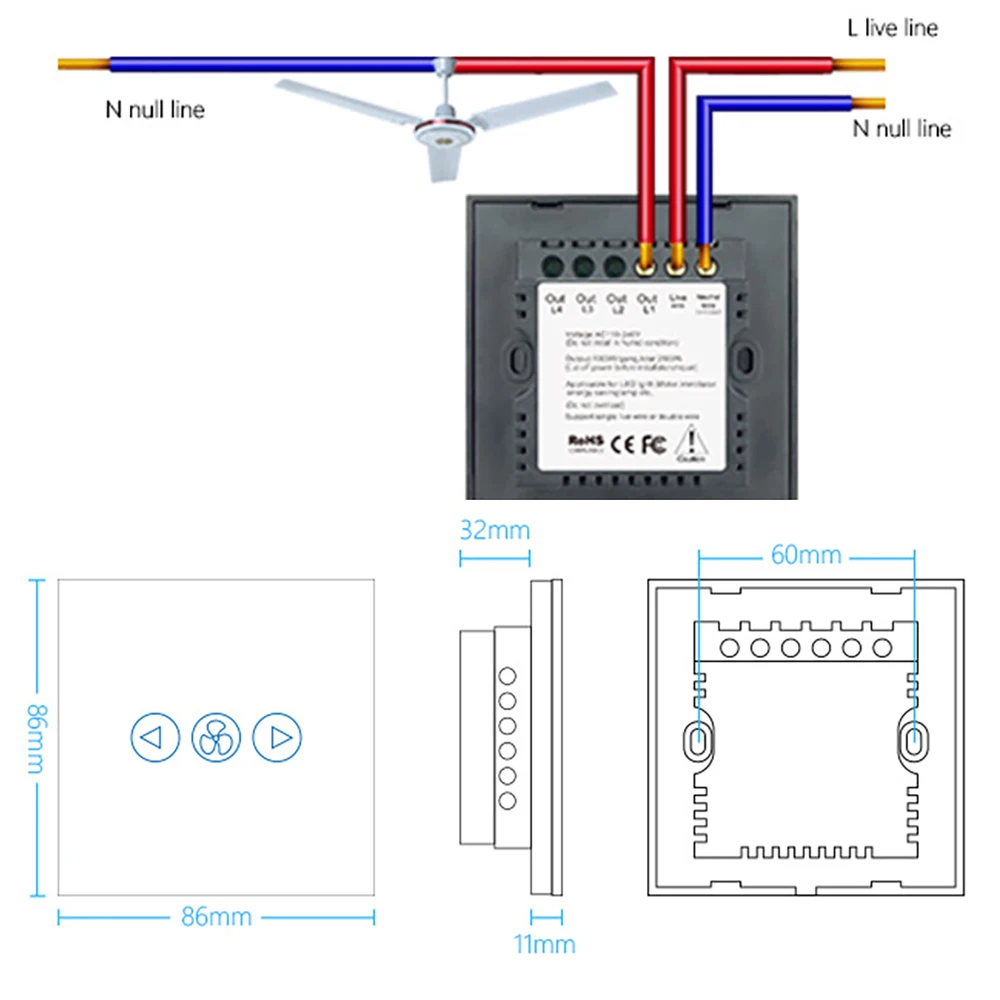 Умный беспроводной локальной сети Беспроводной Wi Fi вентилятор настенный