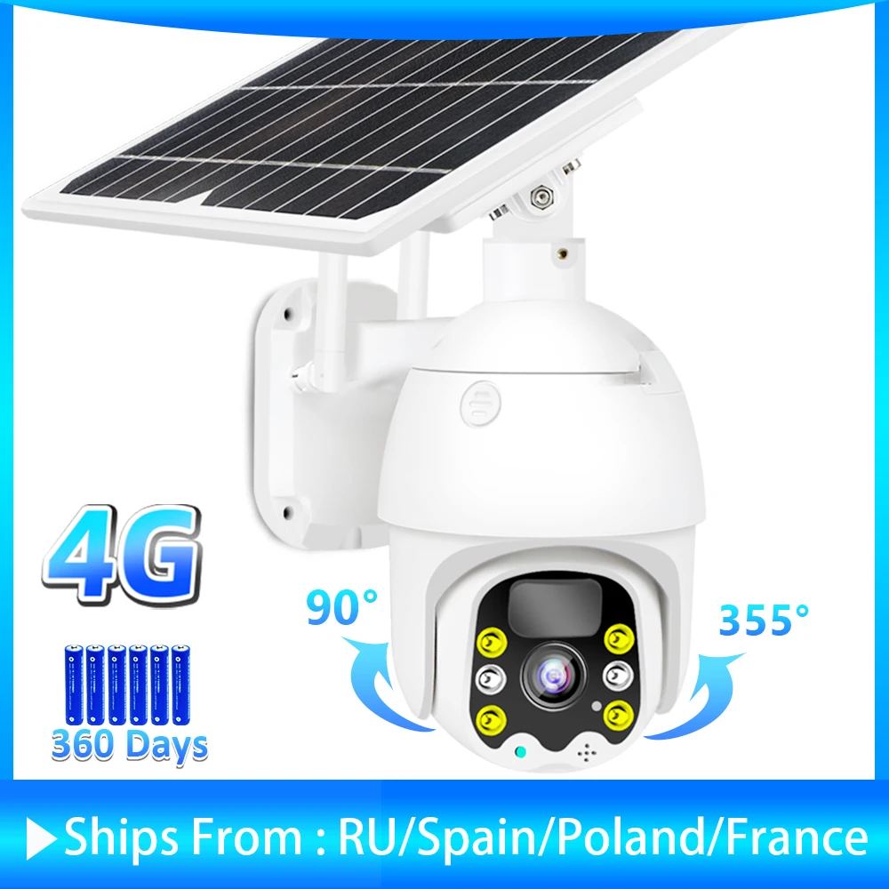 

4G 8W Solar IP Camera SIM Card 1080P HD Outdoor WiFi Camera 3G Wireless Speed Dome CCTV Security Camera Battery Long Standby