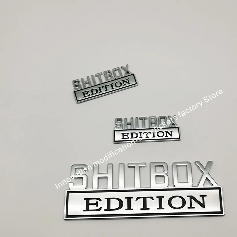 3 шт. 1big 7 ''+ 2small SHITBOX EDITION хромированные черные/красные/синие эмблемы значки
