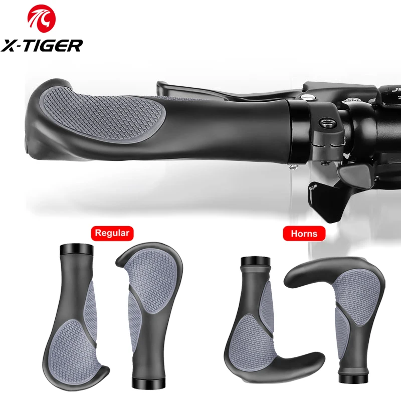 

X-TIGER Bicycle Grips Comfy Rubber Integrated MTB Handlebar Anti-skid Shock-absorbing Soft Bike Grips Accessories Bike Handlebar