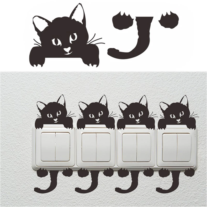Симпатичная наклейка на переключатель креативная сделай сам стену с