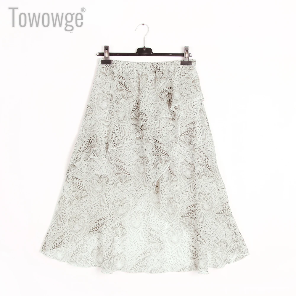 Towowge 2020 Весенняя клетчатая Женская юбка с цветочным принтом в стиле бохо