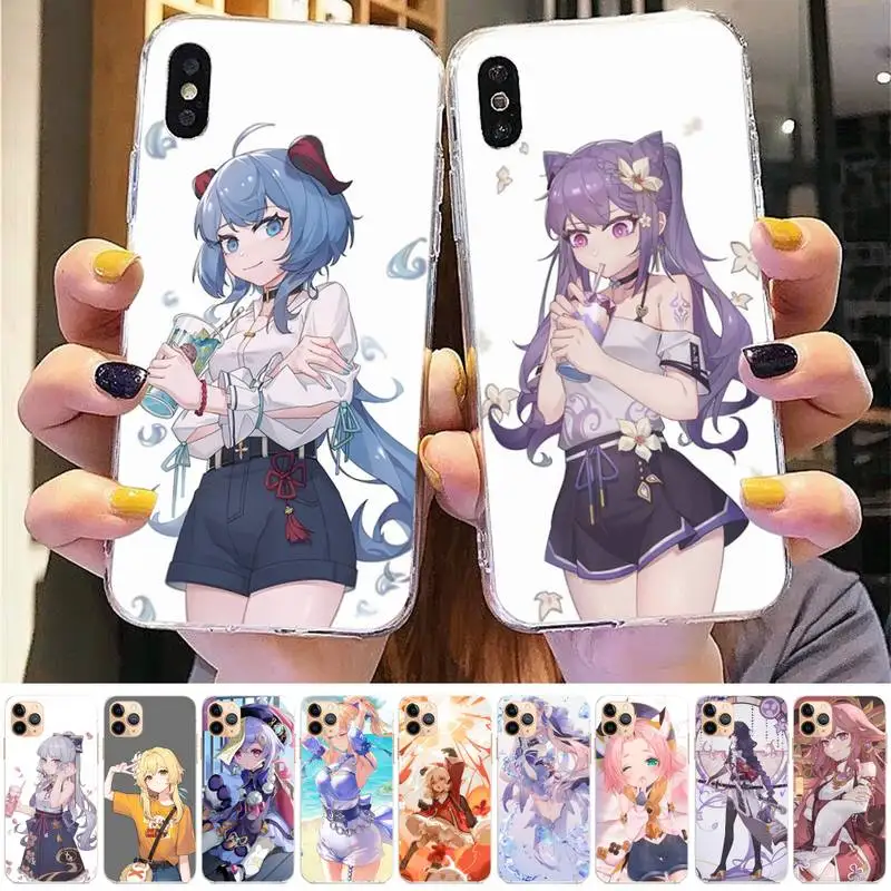 

Yinuoda Genshin Impact Girl Phone Case for iPhone 11 12 13 mini pro XS MAX 8 7 6 6S Plus X 5S SE 2020 XR case