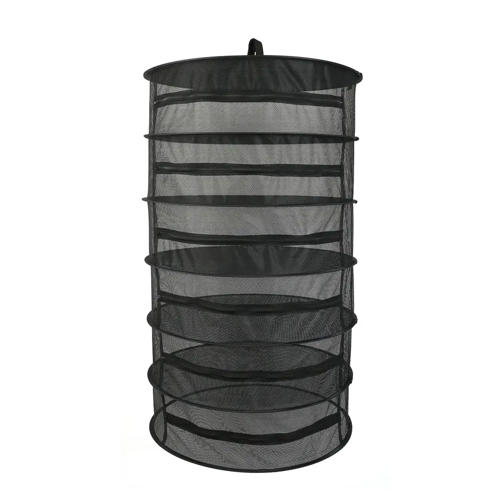 

4/6/8 Layers Herb Drying Net Foldable Fabric Drying Nets Drying Rack Zipper Closure Design Drying Net For Herbs Buds Beans