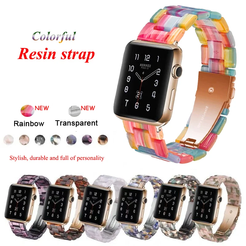 Ремешок из смолы для наручных часов 42 мм 40 iwatch band 44 correa браслет часы 5 4 3 2 38 ремешок