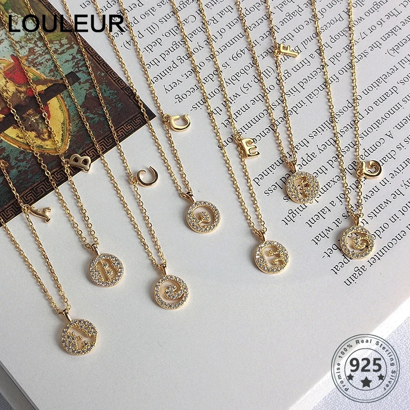 Ожерелье Louleur из стерлингового серебра 925 пробы с буквами на английском языке