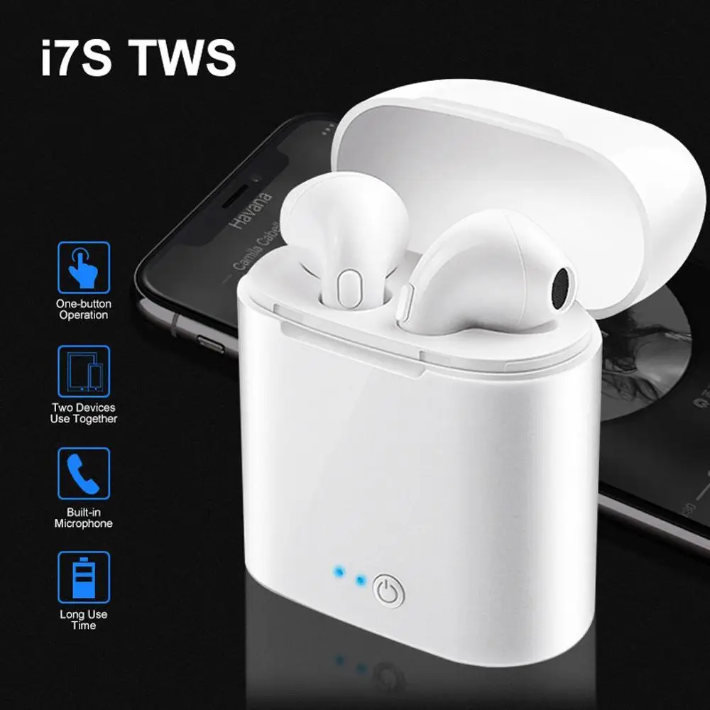 Игровые наушники i7 TWS Bluetooth 5 0 зарядная док станция настоящие беспроводные для Apple