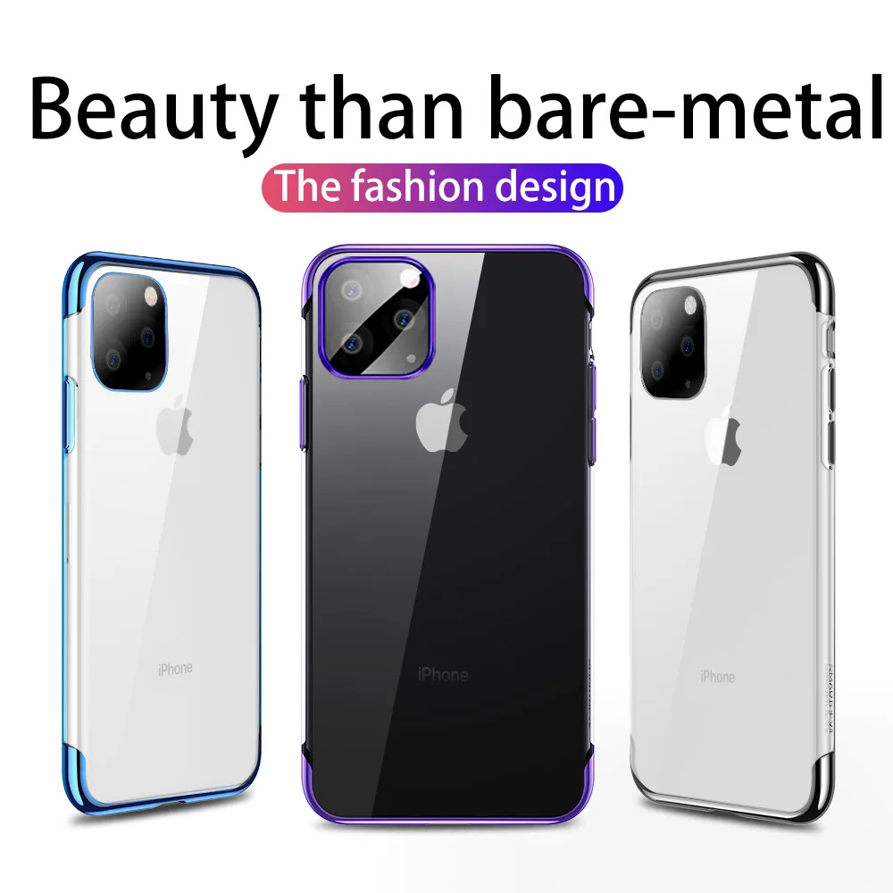 Силиконовый чехол SmartDevil для iPhone XR 11Pro Max 11 мягкий прозрачный X XS металлизированный