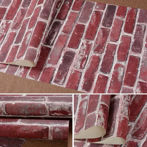 Рулон 3D искусственной кирпичной стены винтажная моющаяся виниловая 3d-бумага в