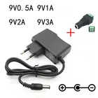 Адаптер питания 9 В переменногопостоянного тока, 110 А, 1 А, 2 А, 3 А, 220 В, в до 9 В, 1 А, 2 А, 3 А, адаптер питания, зарядное устройство, вилка европейского и американского стандарта для светодиодных фотоаппаратов