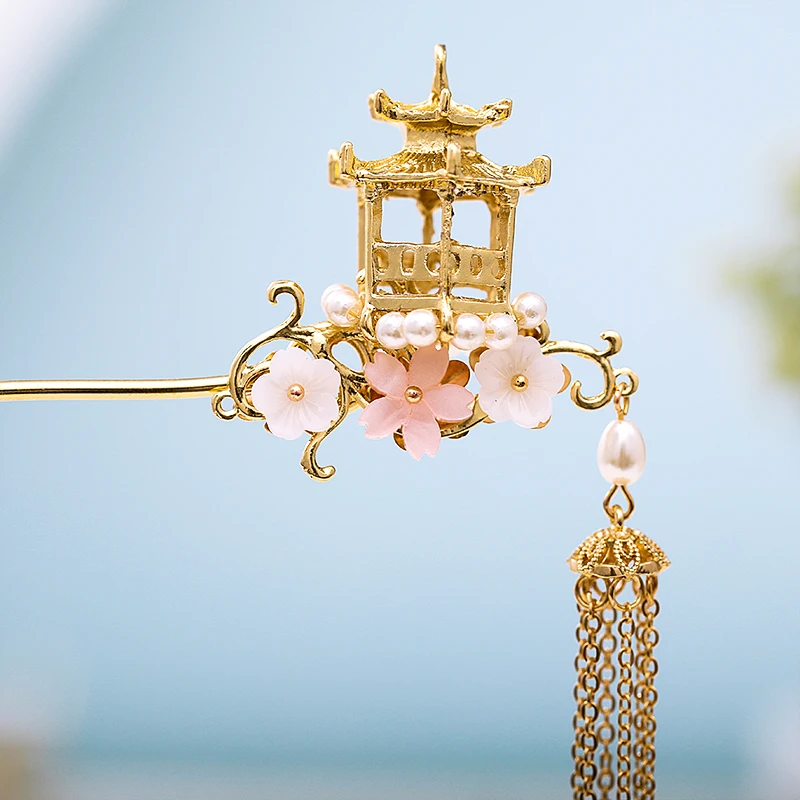 Винтажные тиары золотого цвета шпильки для волос с длинной кисточкой вилки