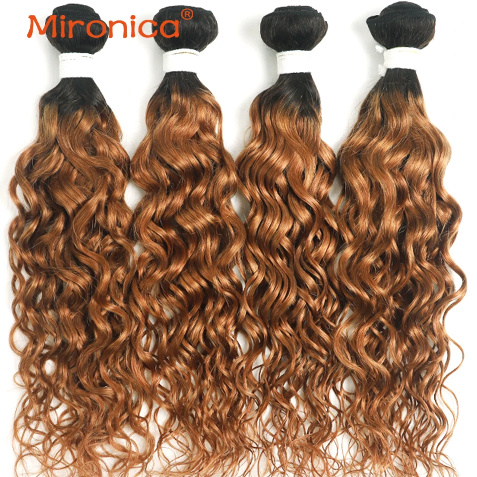 

T1B/30 Ombre Human Hair Water Wave Bundles 1/3/4 Pcs Bundles 100% Human Hair Brazilian Hair Weave Bundles Remy Hair Extensions