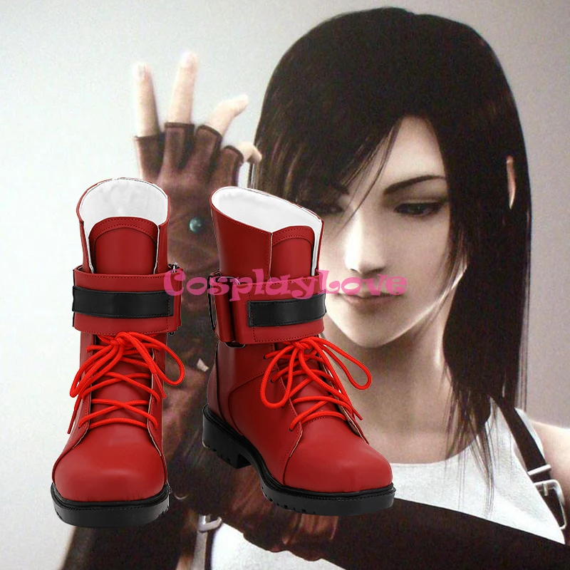 Кожаная обувь для косплея персонализированной финальной фантазии VII Tifa Lockhart Red