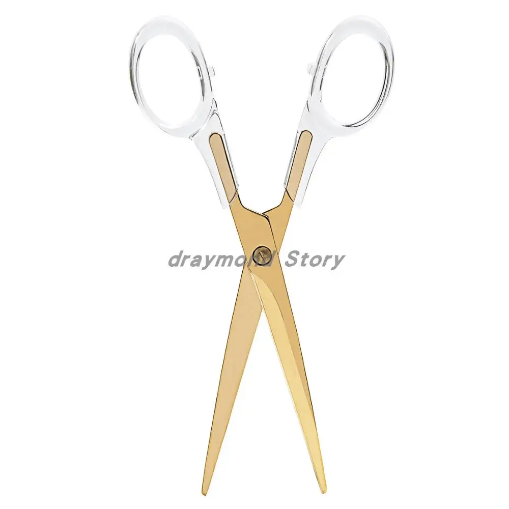 yellow gold168mm Золотые цветные акриловые ножницы канцелярские товары для студентов офисные принадлежности прозрачные металлические ножницы - Цвет: yellow gold168mm