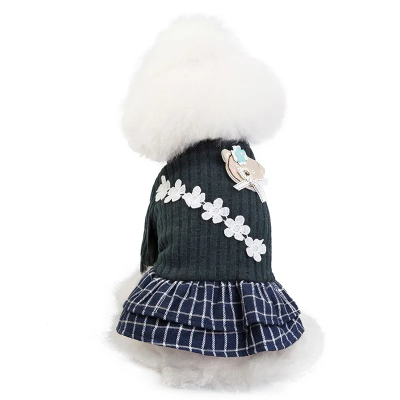 Зимнее платье принцессы с милым медведем и маленькой собачкой юбка-пачка для