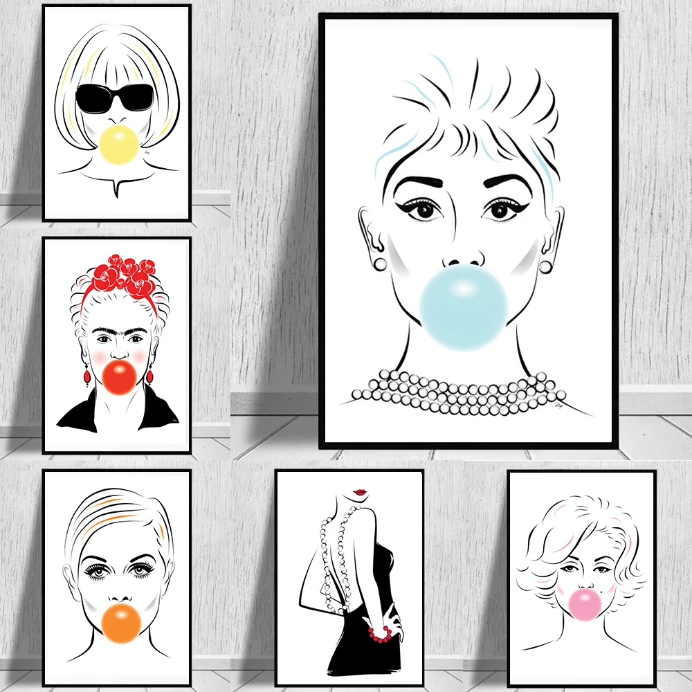 

Nude Line Art Painting Pictures Sketch Figure Drawing Wall Art Mural Canvas Art Movie Star Poster and Prints Home Decor Cuadros