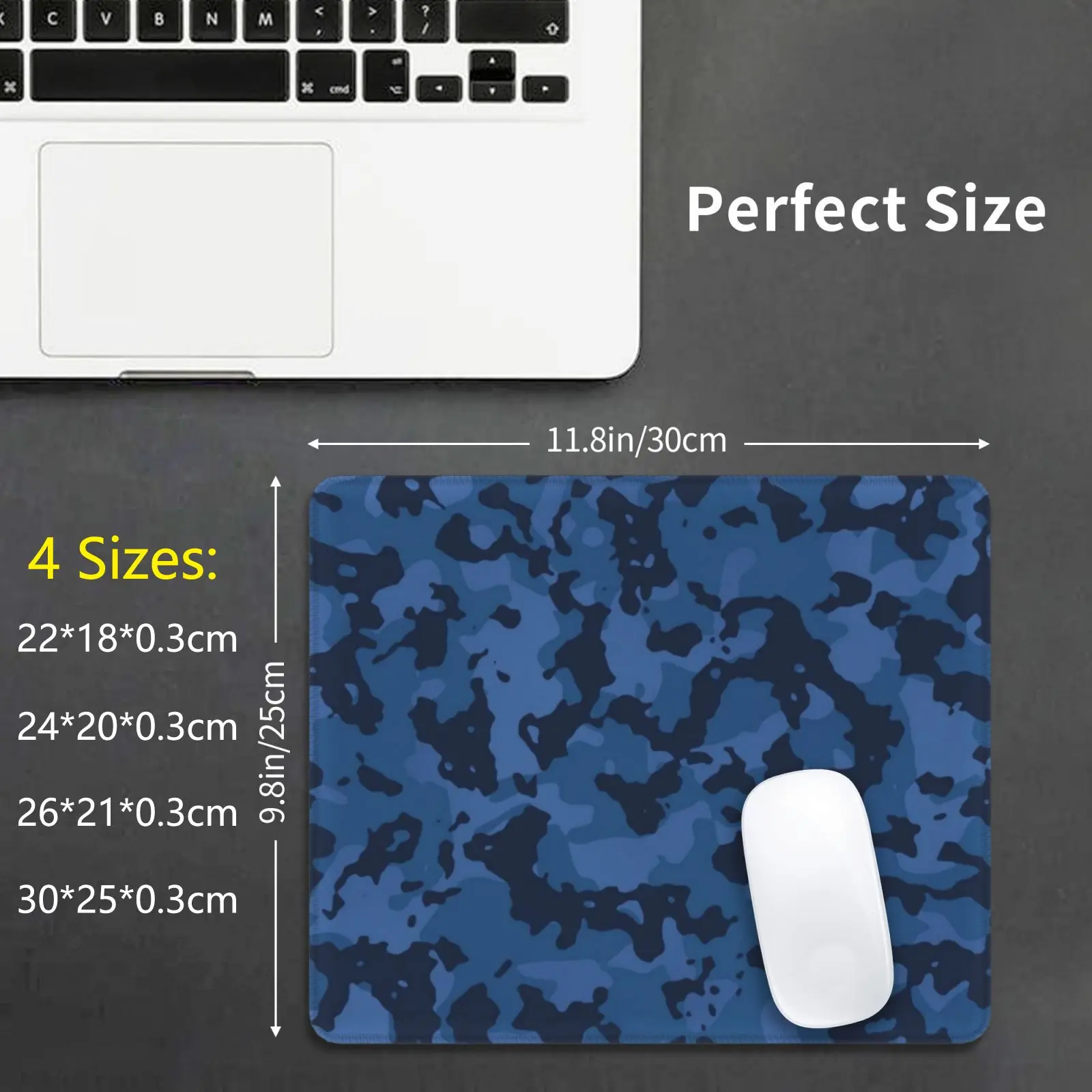 

Blue Camo Mouse Pad DIY Print Military Camo Pattern Abstract Shapes Retro Camo Camouflage Blue Camo