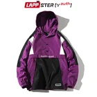 LAPPSTER-Молодежные мужские куртки в стиле Харадзюку в стиле пэчворк, 2020 искусственная винтажная ветровка, корейские куртки-бомберы с капюшоном