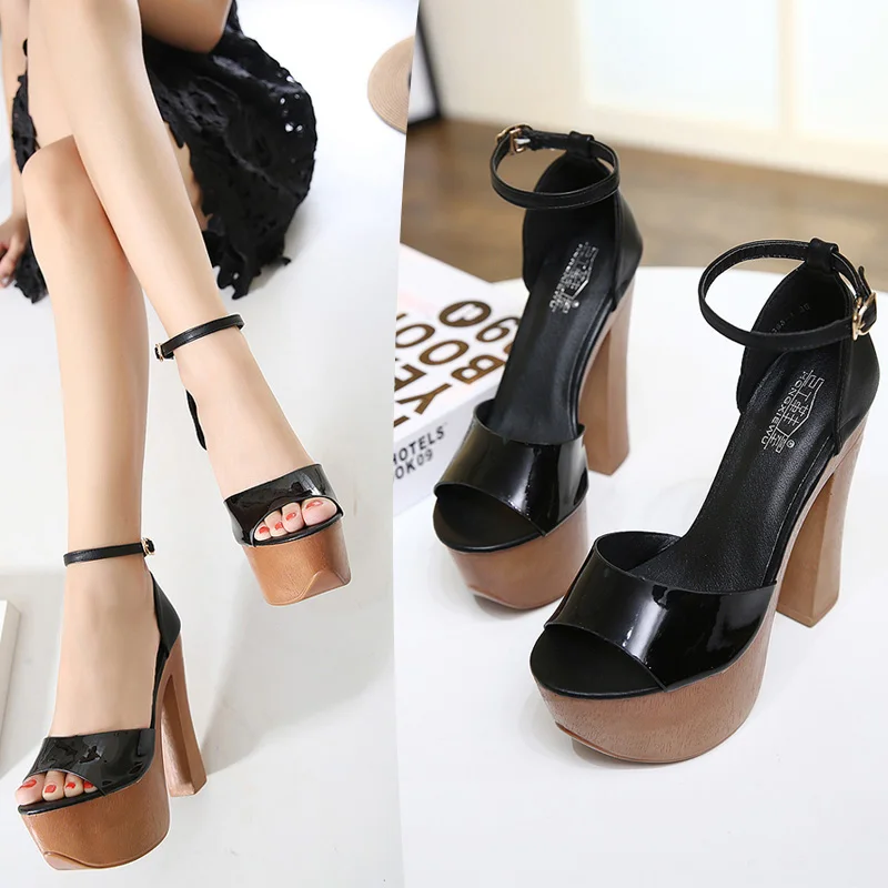 Женские босоножки на высоком каблуке 14 см водонепроницаемые сандалии платформе