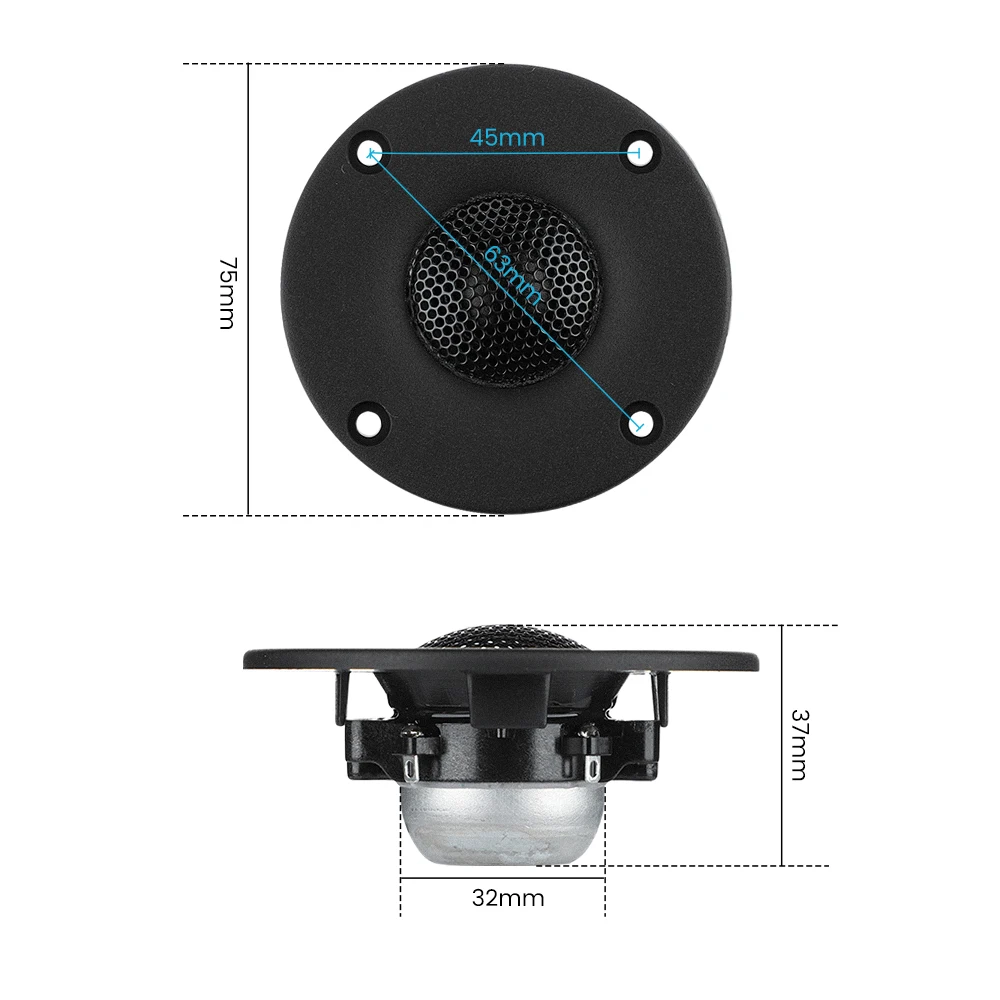 AIYIMA 3Inch Silk Film Tweeter 4Ohm 15W Neodymium Magnetic Speakers With Aluminum Heat Sink For Home Theater System 2Pcs DIY | Электроника