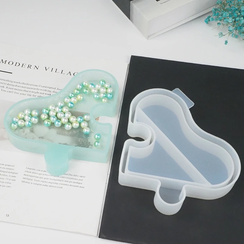 

4 Pcs Jewelry Case Container Crystal Epoxy Resin Mold Love Heart Platter Storage Box Silicone Mould DIY Crafts Tool