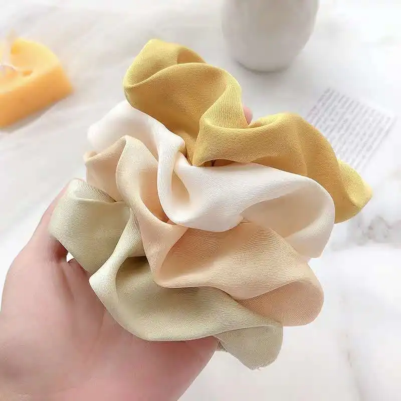

Women Reflect Light Hair Bands Satin Solid Color Silk Hair Ties Scrunchie Ponytail Holder Hair Accessories Headband For Women