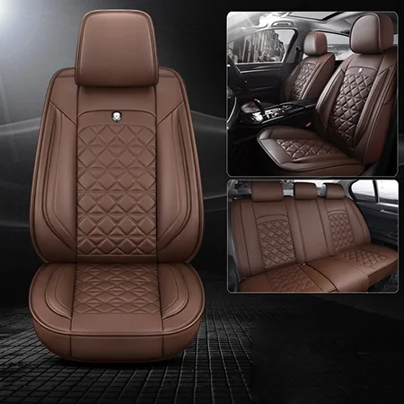 Coffee Standard Специальный кожаный чехлы для сидений автомобиля toyota lc200 mark 2 premio prius 20 30 rav 4 rav4 tundra venza verso - Название цвета: Coffee Standard