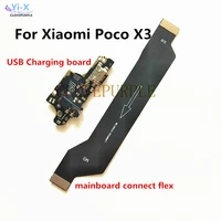 1pcs usb charging board donnect connect flex mainboard connect flex cable for xiaomi poco x3 nfc global version replacement part