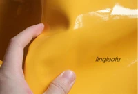 mango yellow mirror light artificial leather fabric coated fashion fabric