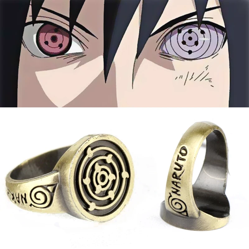 Мужское/женское Винтажное кольцо Uchiha Sasuke Rinnegan металлическое из бронзы