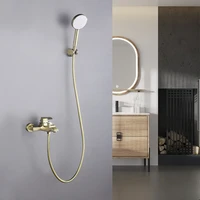 copper bathroom bathtub faucet bath shower set hot cold brass mixer tap wall mounted with handheld brushed goldgun greyblack