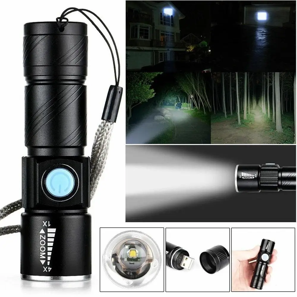 Миниатюрный светодиодный фонарик USB XPE Q5LED уличсветильник фонарь для кемпинга