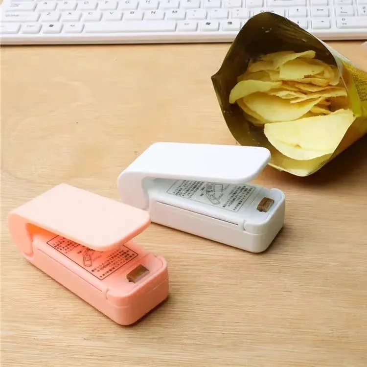 Mini Portable Food Sealer Snack Bag Clip Hot Sealer Candy Blend Color Home Kitchen Store Electric Appliances Tools Small Items