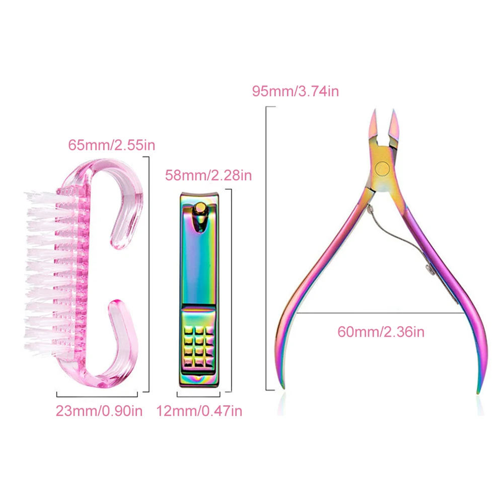 

7PCS Manicure Set Stainless Steel Nail File Cuticle Fork Nail Clipper Set Nail Grooming Kit for Home Travel highly recommended