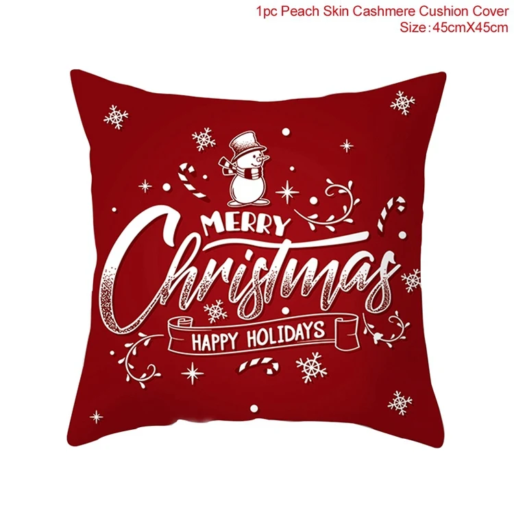 Natale Navidad, красное льняное рождественское настольное украшение для дома, Рождественское украшение, новогодний декор - Цвет: Pillowcase 11