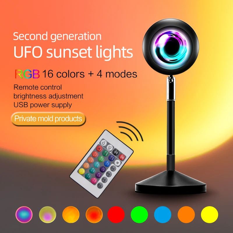 

Sunset Projection Night Lights Live Broadcast Background Like Galaxy Projector Atmosphere Rainbow Lamp Decoration For Bedroom