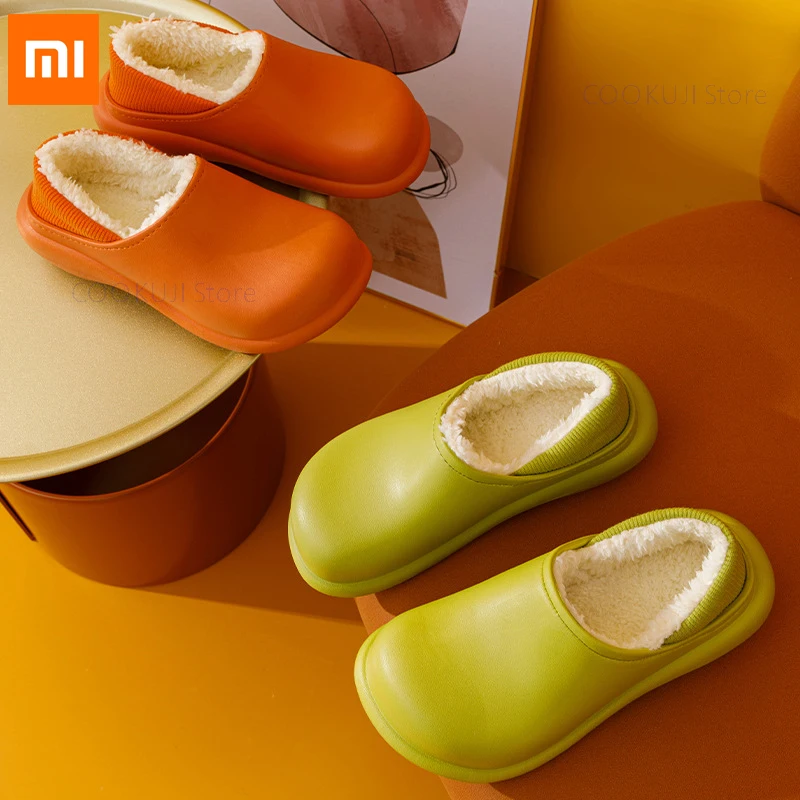 

Xiaomi Winter Slippers Warm Waterproof Women Couples Non-Slip Plush Comfortable Cotton Plush Warm Indoor Outdoor Cozy Home Shoes