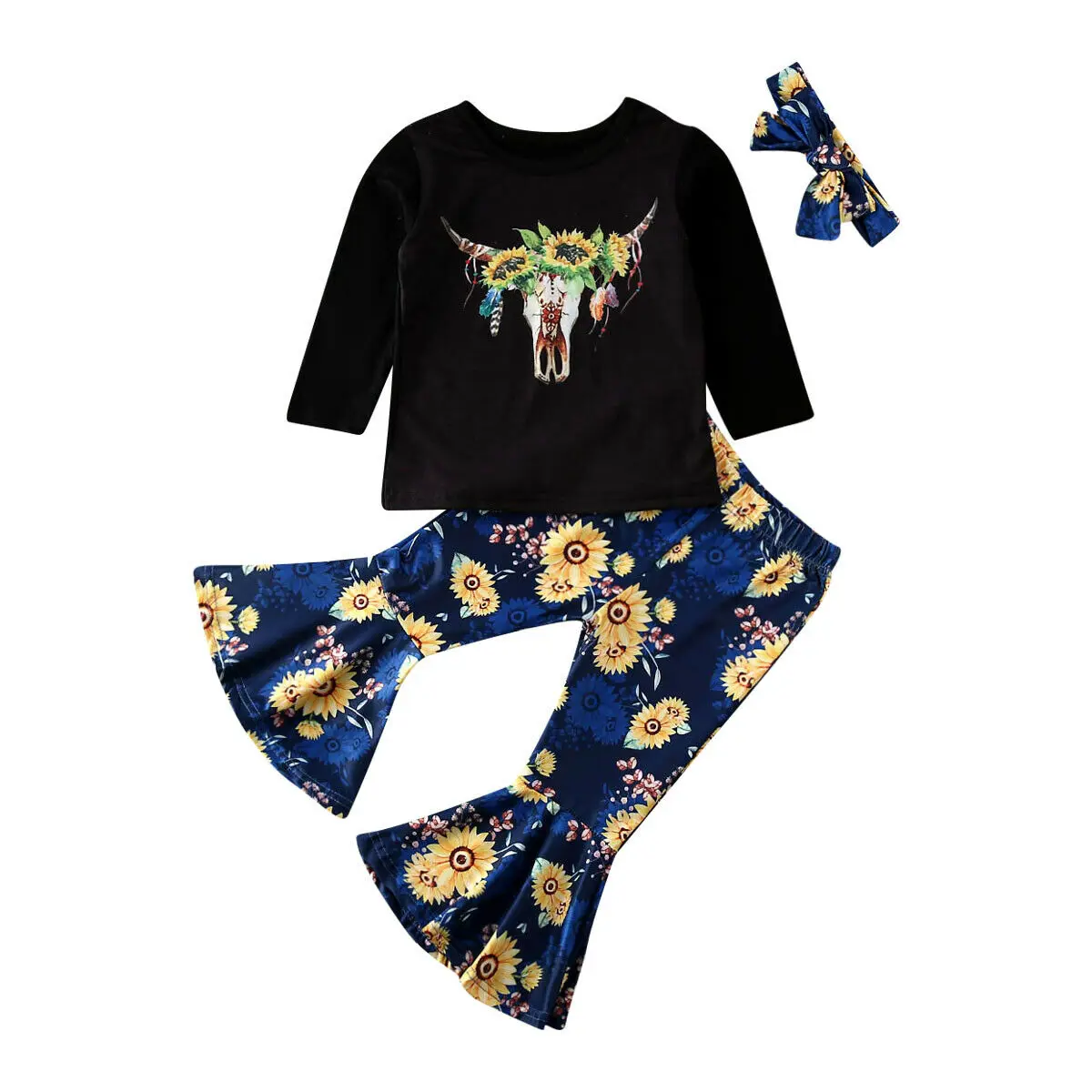 Комплекты одежды для маленьких девочек из 3 предметов топы с длинными рукавами и