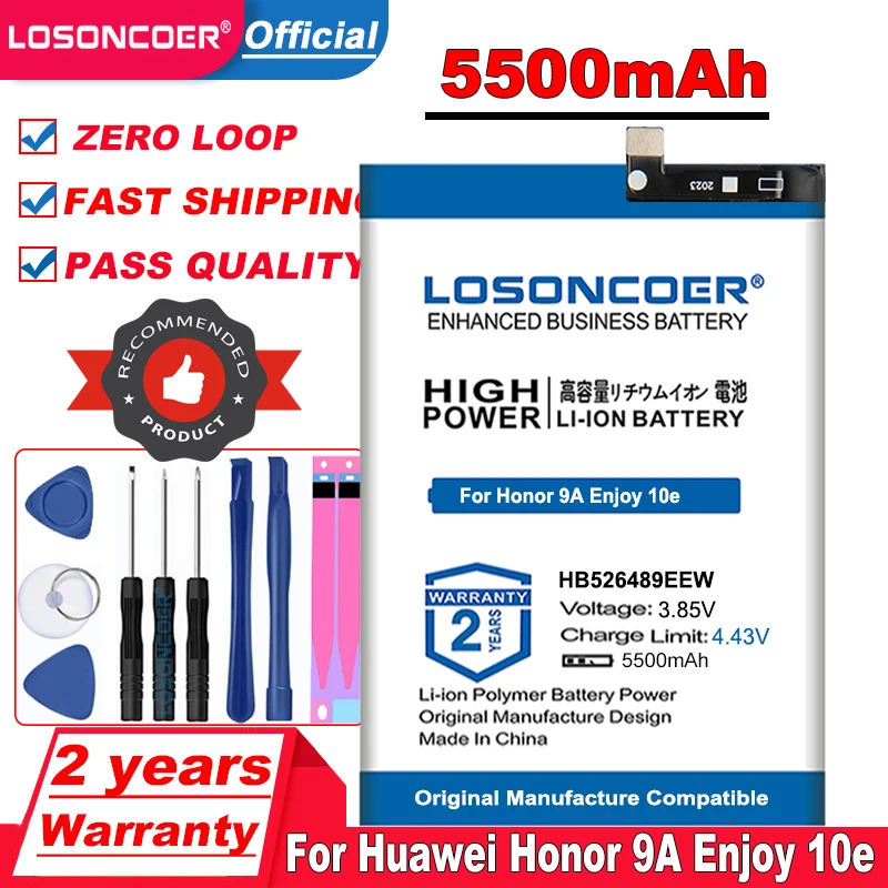 LOSONCOER топ бренд 100% Новинка 5500 мАч HB526489EEW Аккумулятор для Huawei Honor Play Changwan 9A Enjoy 10e