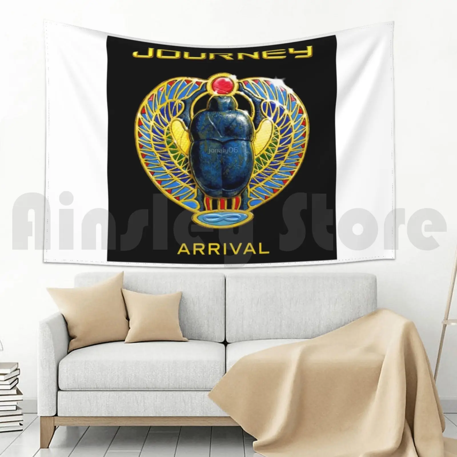 Фото Гобелен Journey Band, гобелен для гостиной, спальни Journey Band Musick, логотип группы Journey Legend, прибытие графических ударов, лучший №5
