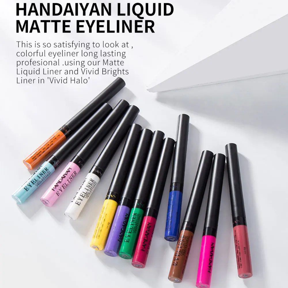 12 цветов Матовая жидкая подводка для глаз карандаш быстросохнущая водостойкая
